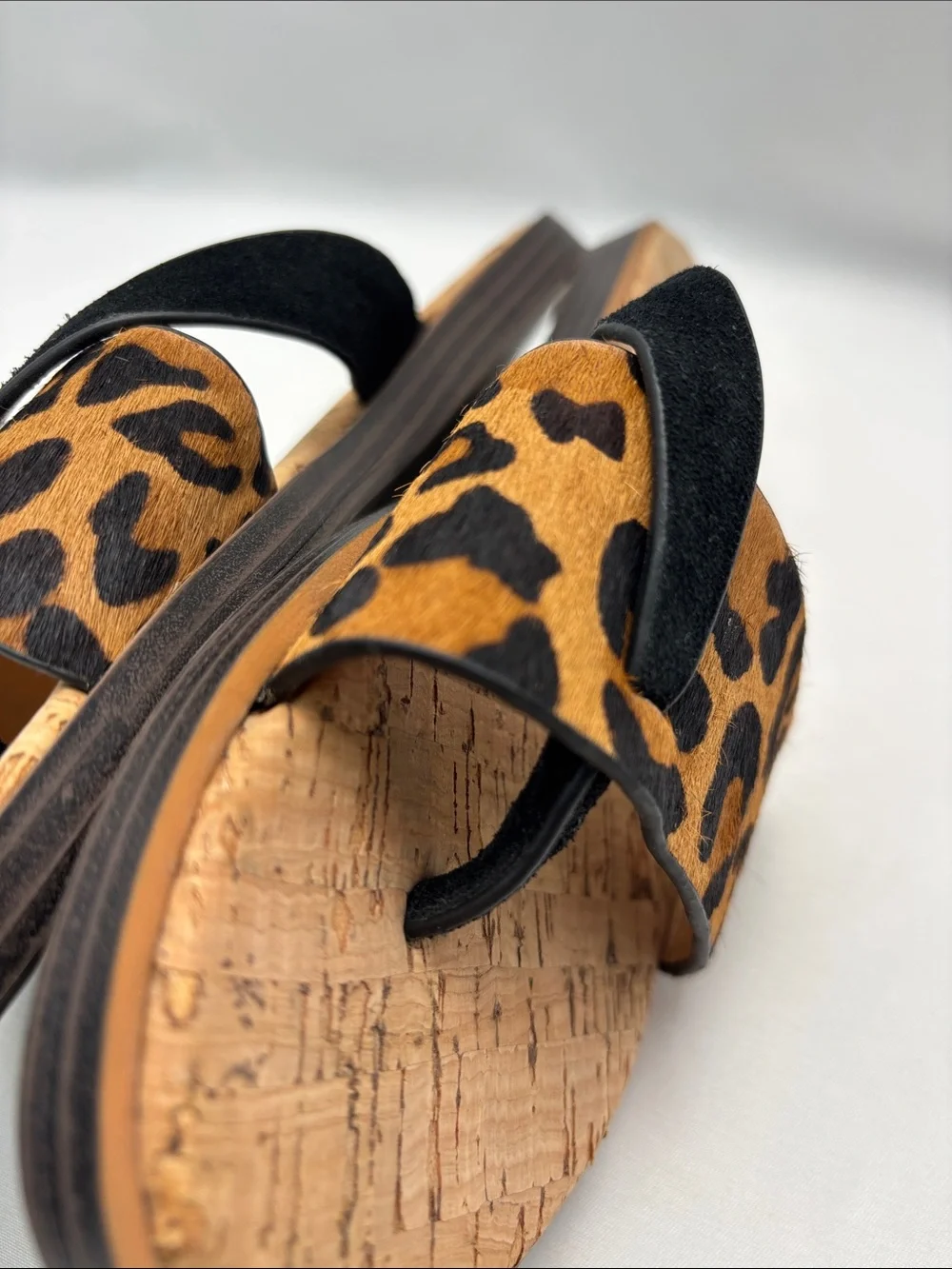 Yellow Box Women’s 7 Leopard Print Slide Sandals - Black & Tan#394 - Picture 10 of 15